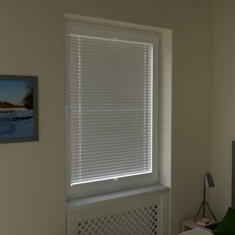 Plisuotos žaliuzės,  vienspalviai, Balta