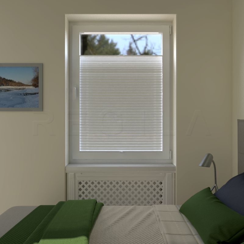 Plisuotos žaliuzės,  vienspalviai, Balta