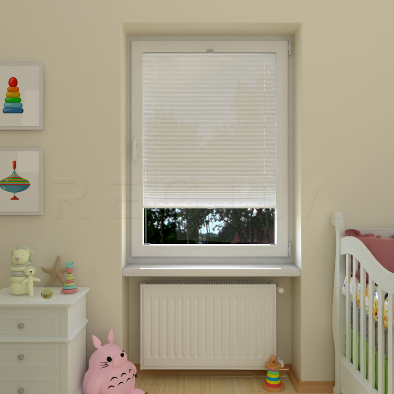 Plisuotos žaliuzės,  vienspalviai, Balta