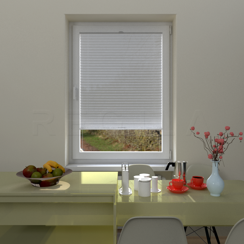 Plisuotos žaliuzės,  vienspalviai, Balta