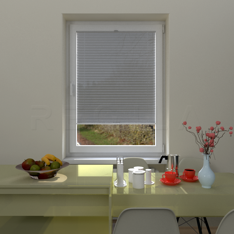 Plisuotos žaliuzės,  vienspalviai, Pilka