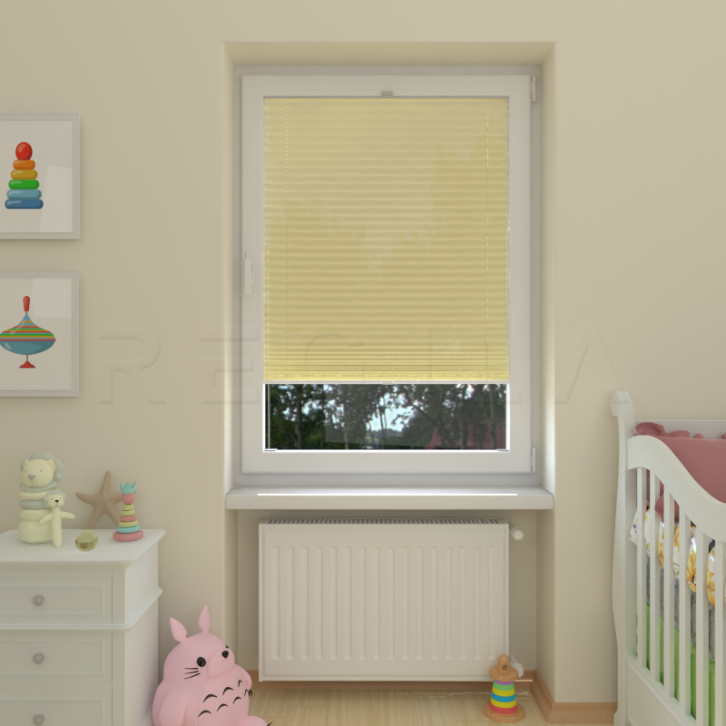 Plisuotos žaliuzės,  vienspalviai, Geltona