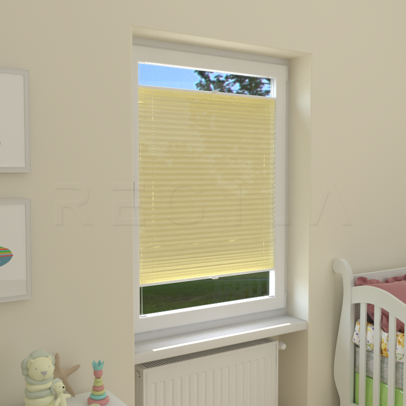 Plisuotos žaliuzės,  vienspalviai, Geltona