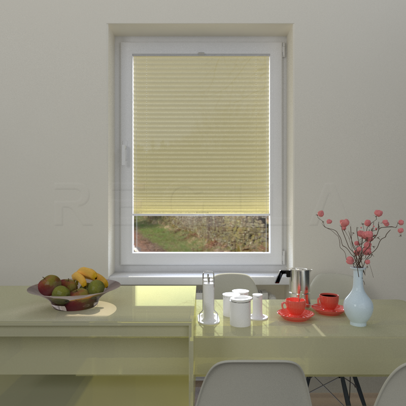 Plisuotos žaliuzės,  vienspalviai, Geltona