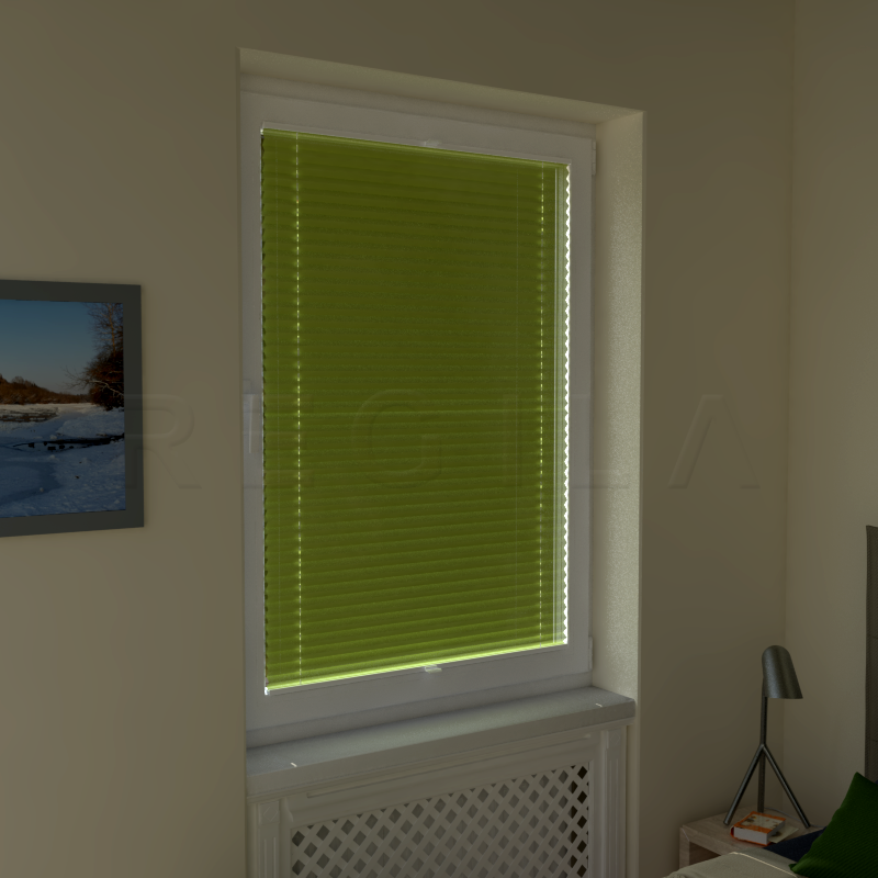 Plisuotos žaliuzės,  vienspalviai, Žalia