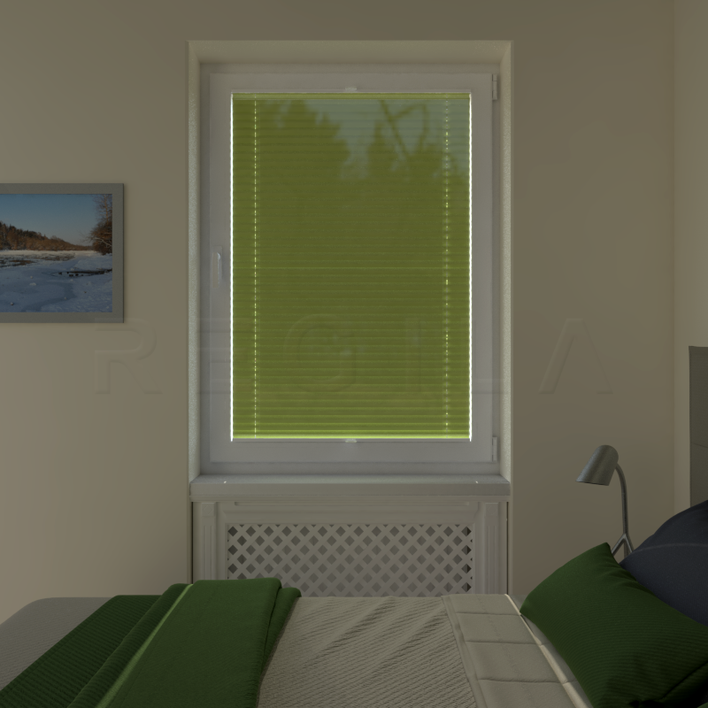 Plisuotos žaliuzės,  vienspalviai, Žalia