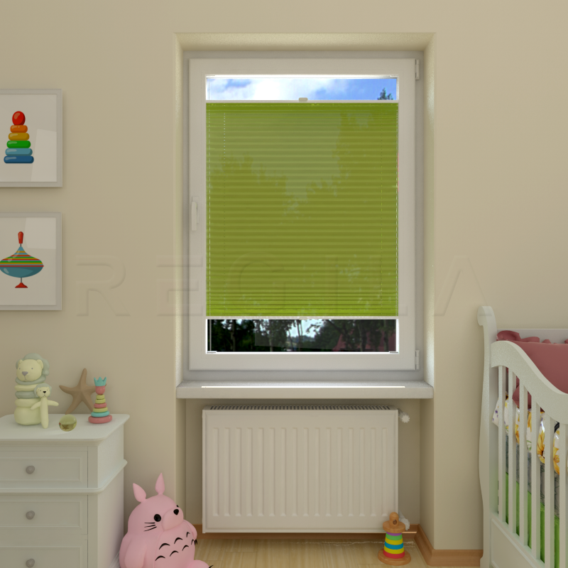 Plisuotos žaliuzės,  vienspalviai, Žalia