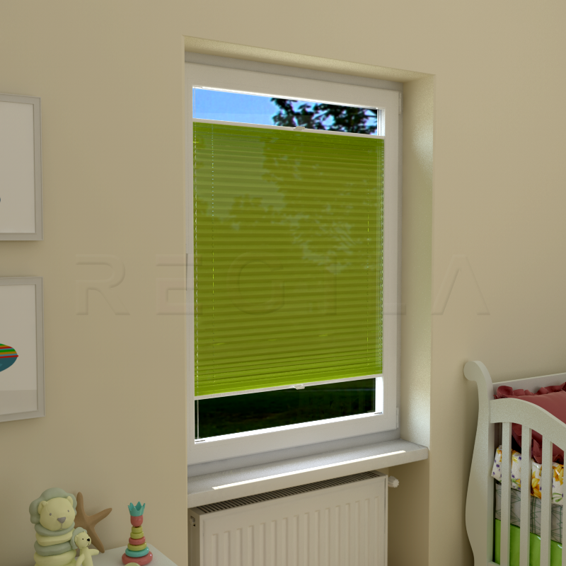 Plisuotos žaliuzės,  vienspalviai, Žalia