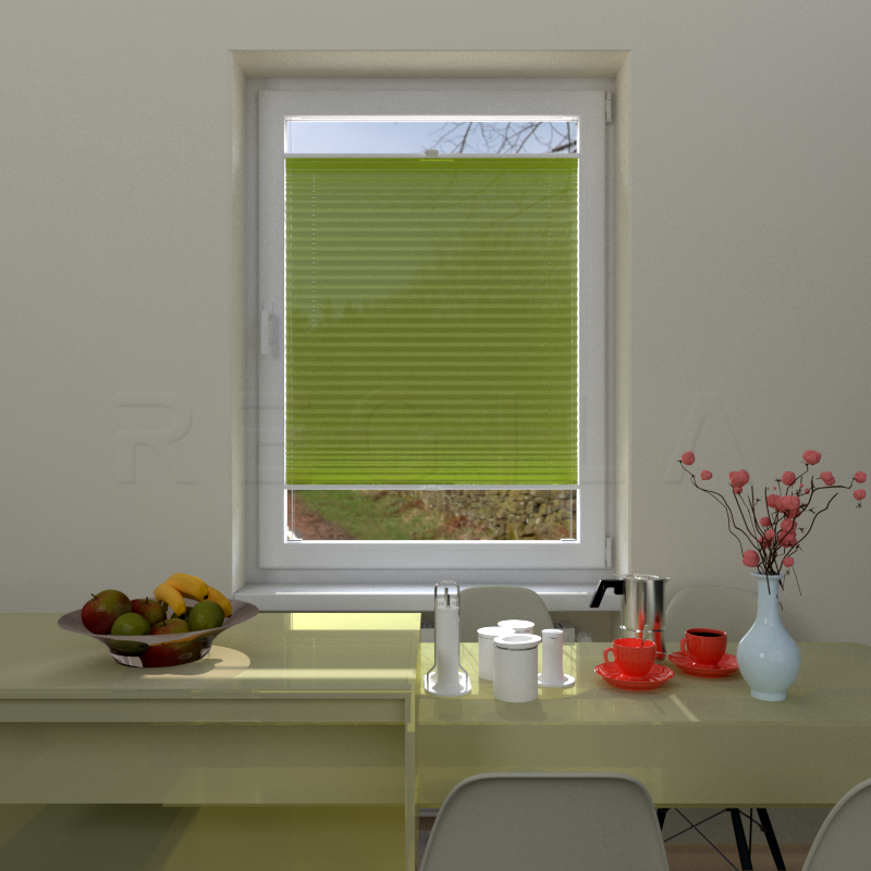 Plisuotos žaliuzės,  vienspalviai, Žalia