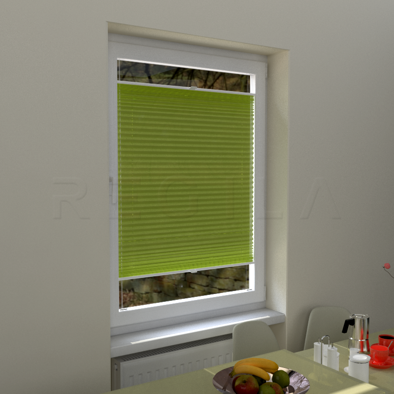 Plisuotos žaliuzės,  vienspalviai, Žalia