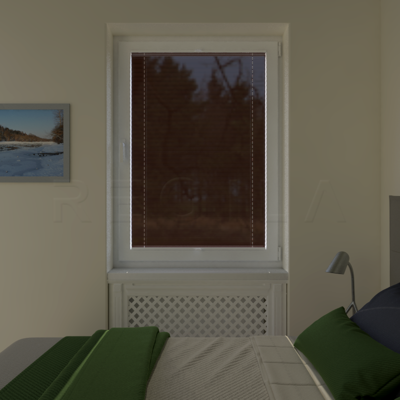 Plisuotos žaliuzės,  vienspalviai, Ruda