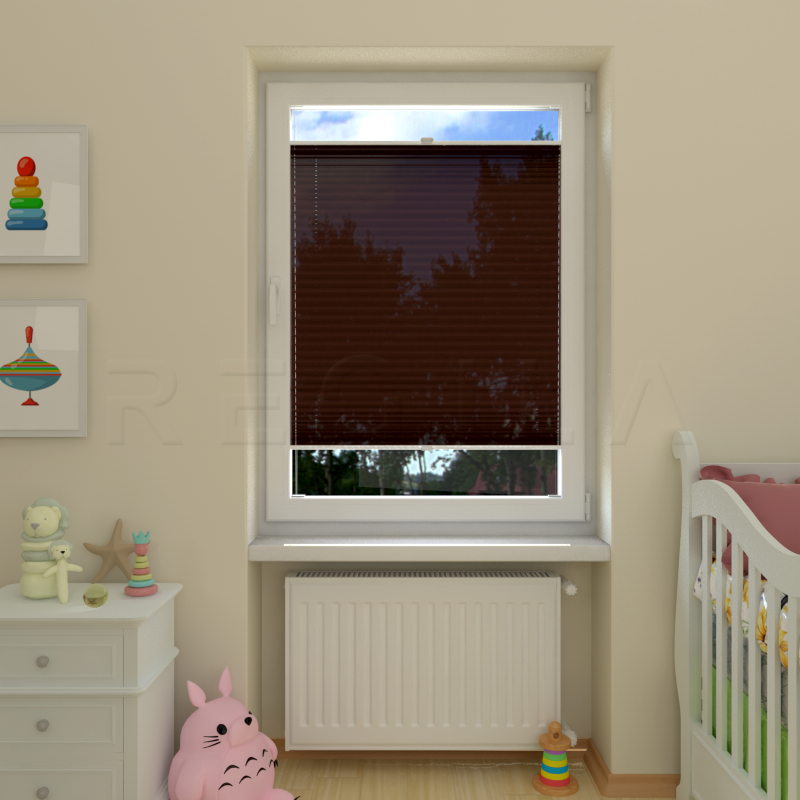 Plisuotos žaliuzės,  vienspalviai, Ruda