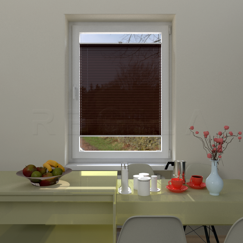 Plisuotos žaliuzės,  vienspalviai, Ruda