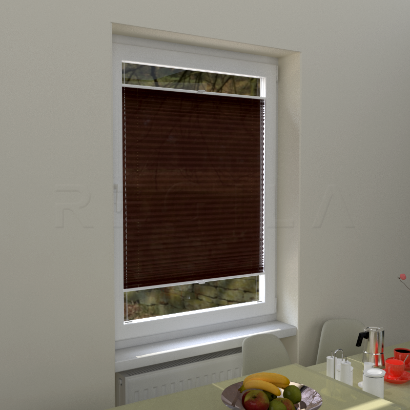 Plisuotos žaliuzės,  vienspalviai, Ruda