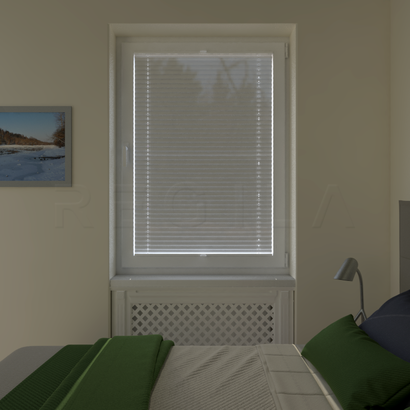 Plisuotos žaliuzės,  vienspalviai, Balta