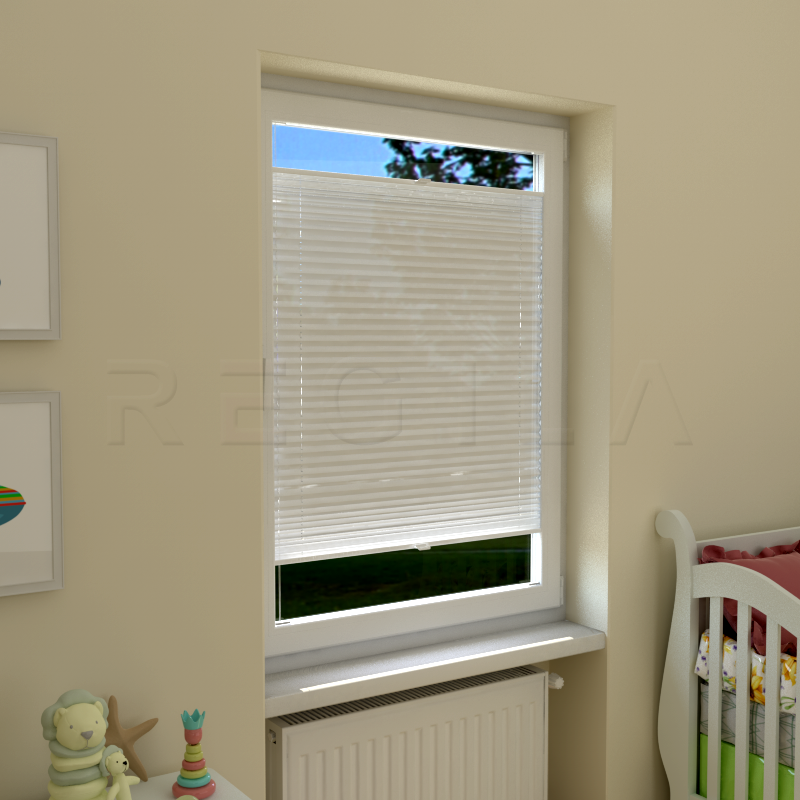 Plisuotos žaliuzės,  vienspalviai, Balta