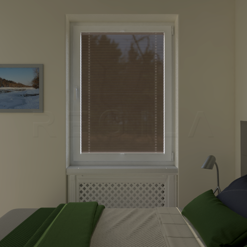 Plisuotos žaliuzės,  vienspalviai, Ruda