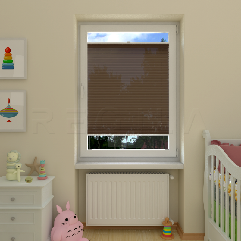 Plisuotos žaliuzės,  vienspalviai, Ruda