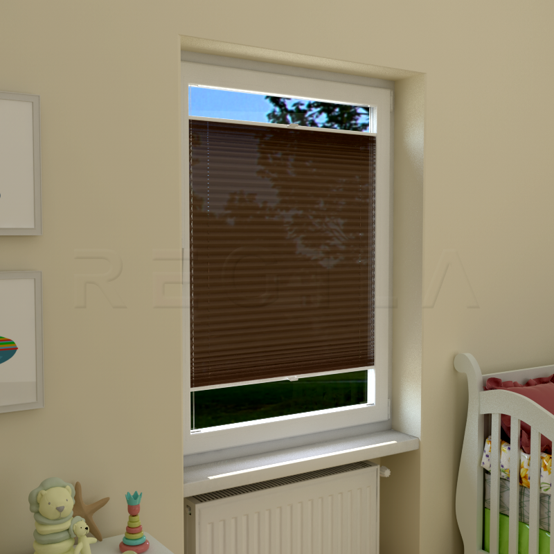 Plisuotos žaliuzės,  vienspalviai, Ruda