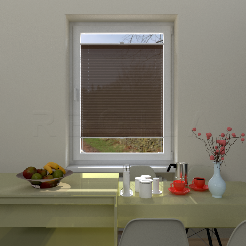 Plisuotos žaliuzės,  vienspalviai, Ruda