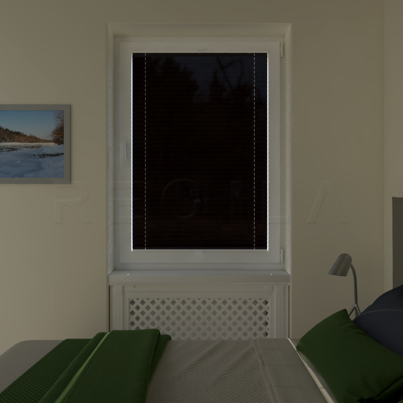 Plisuotos žaliuzės,  vienspalviai, Ruda