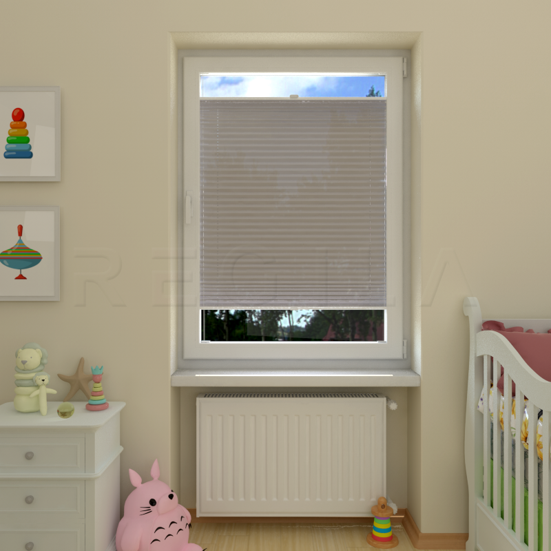 Plisuotos žaliuzės,  vienspalviai, Pilka