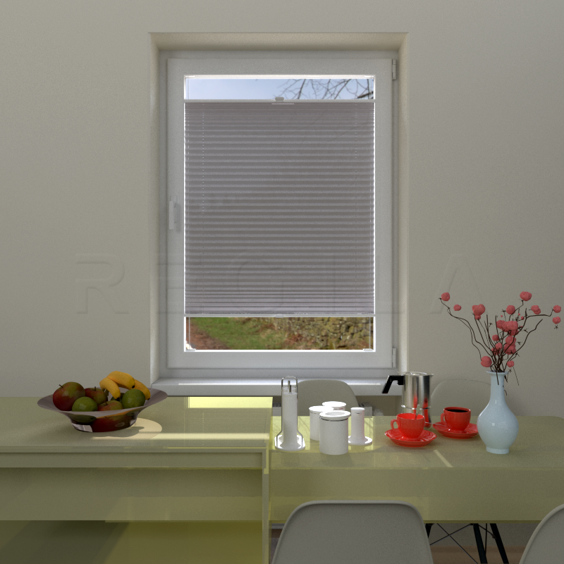 Plisuotos žaliuzės,  vienspalviai, Pilka