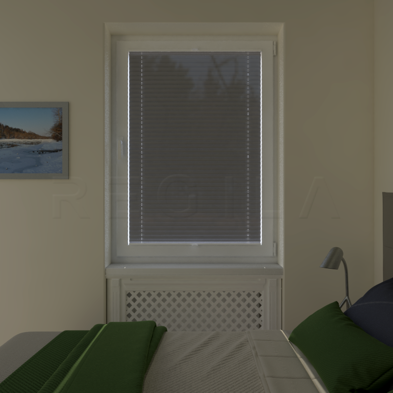 Plisuotos žaliuzės,  vienspalviai, Pilka