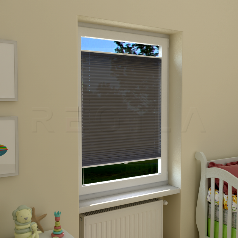 Plisuotos žaliuzės,  vienspalviai, Pilka