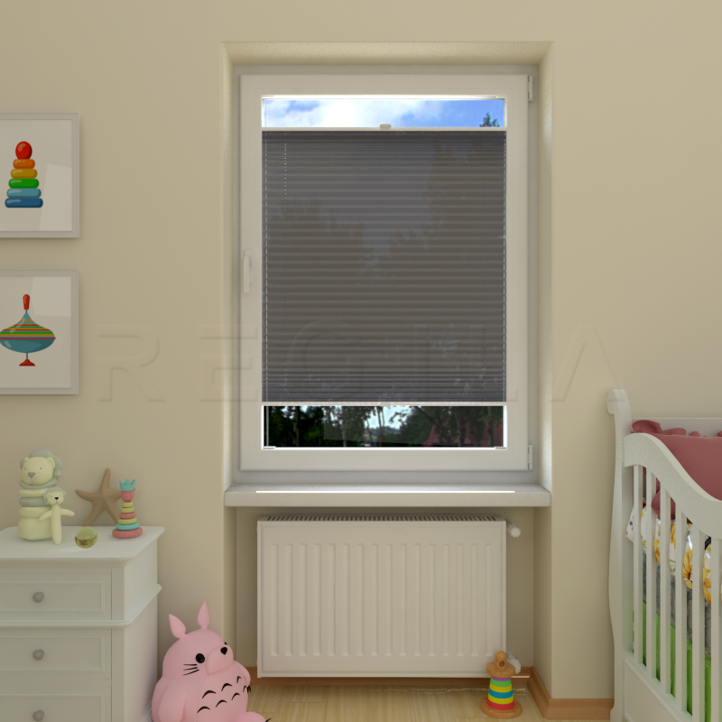 Plisuotos žaliuzės,  vienspalviai, Pilka