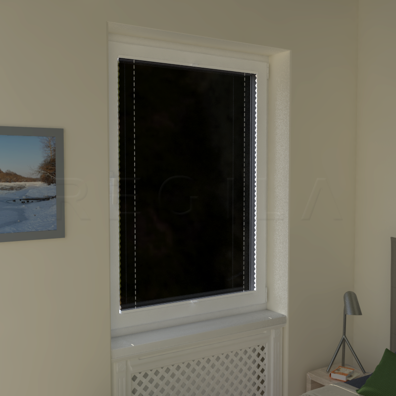 Plisuotos žaliuzės,  vienspalviai, Juoda