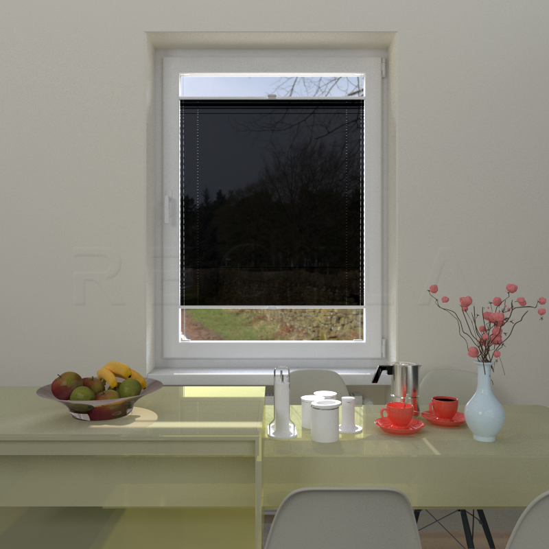 Plisuotos žaliuzės,  vienspalviai, Juoda