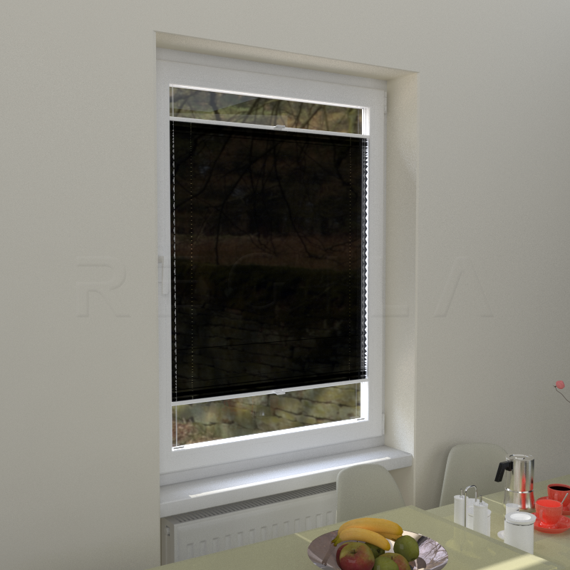 Plisuotos žaliuzės,  vienspalviai, Juoda