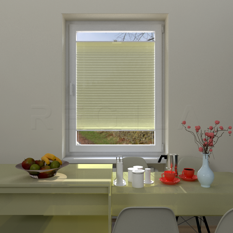 Plisuotos žaliuzės,  vienspalviai, Geltona