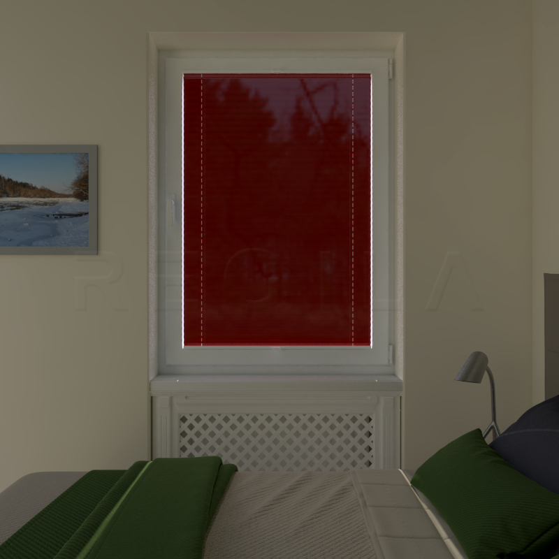 Plisuotos žaliuzės,  vienspalviai, Raudona