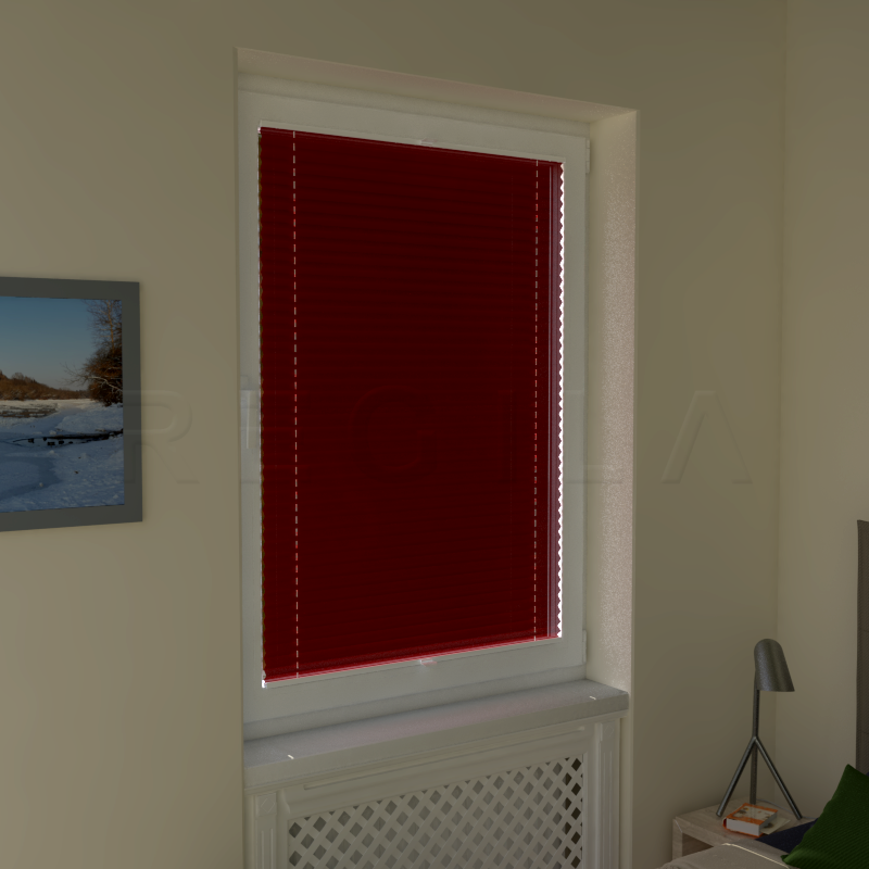 Plisuotos žaliuzės,  vienspalviai, Raudona