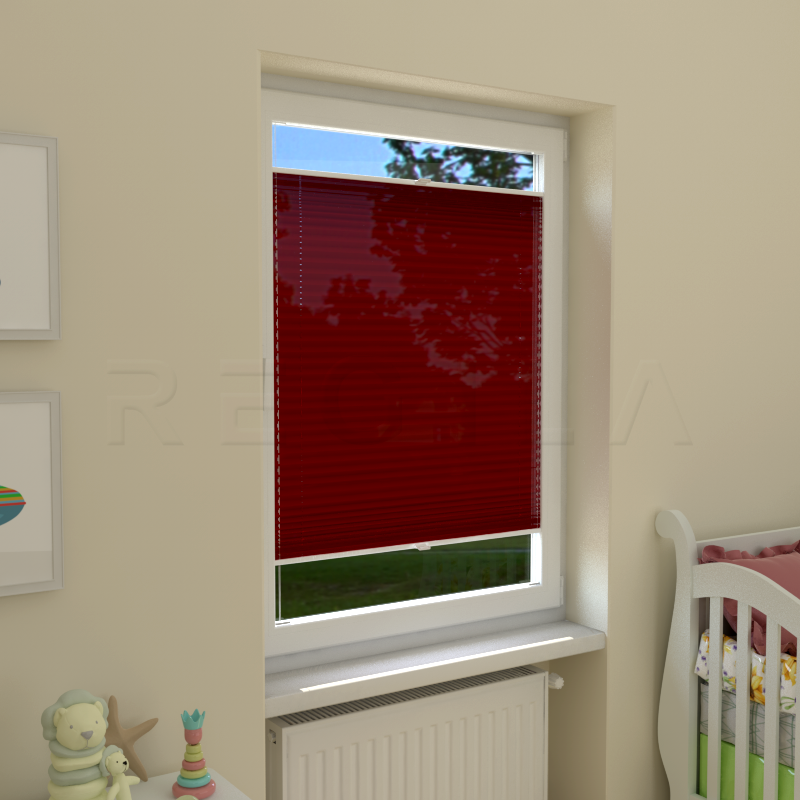 Plisuotos žaliuzės,  vienspalviai, Raudona