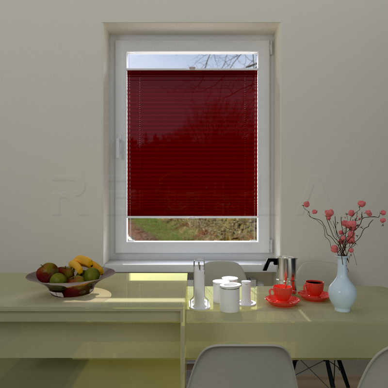 Plisuotos žaliuzės,  vienspalviai, Raudona