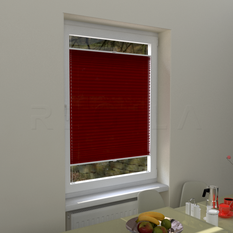 Plisuotos žaliuzės,  vienspalviai, Raudona