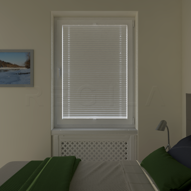 Plisuotos žaliuzės,  saulę atspindintis, Balta