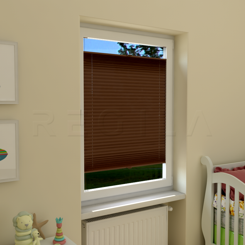 Plisuotos žaliuzės,  saulę atspindintis, Ruda