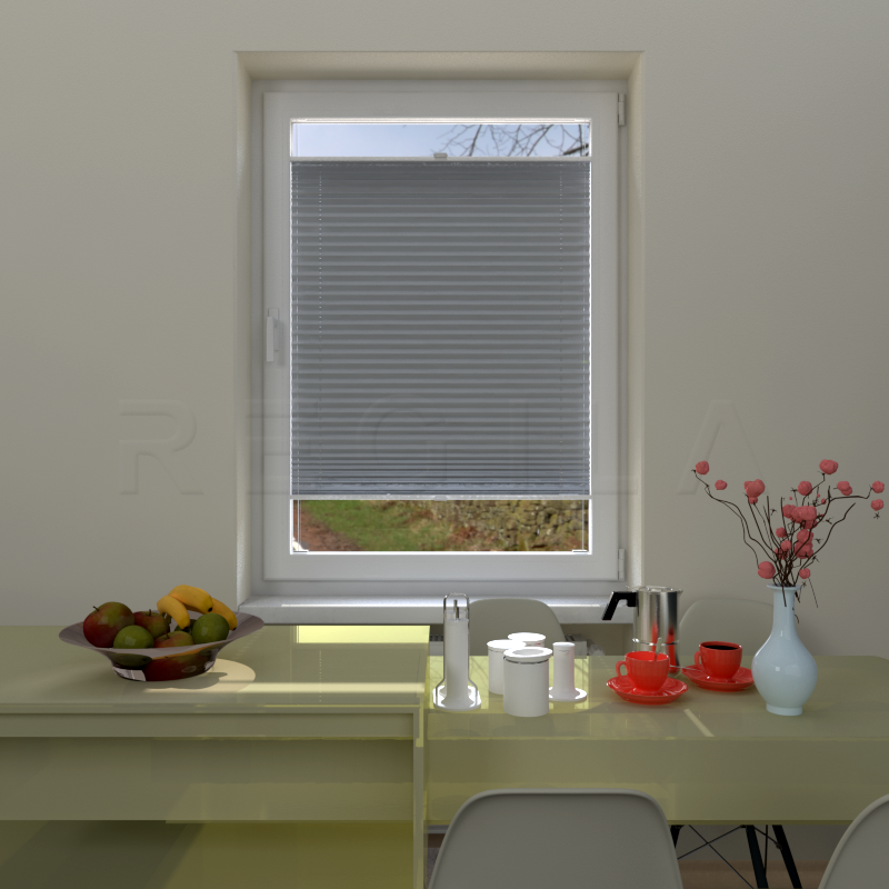 Plisuotos žaliuzės,  saulę atspindintis, Pilka