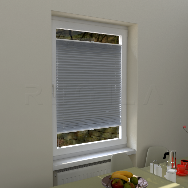 Plisuotos žaliuzės,  saulę atspindintis, Pilka