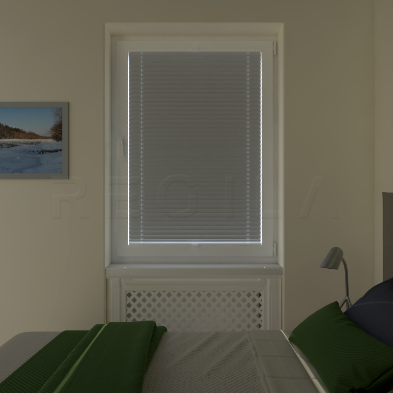 Plisuotos žaliuzės,  saulę atspindintis, Pilka