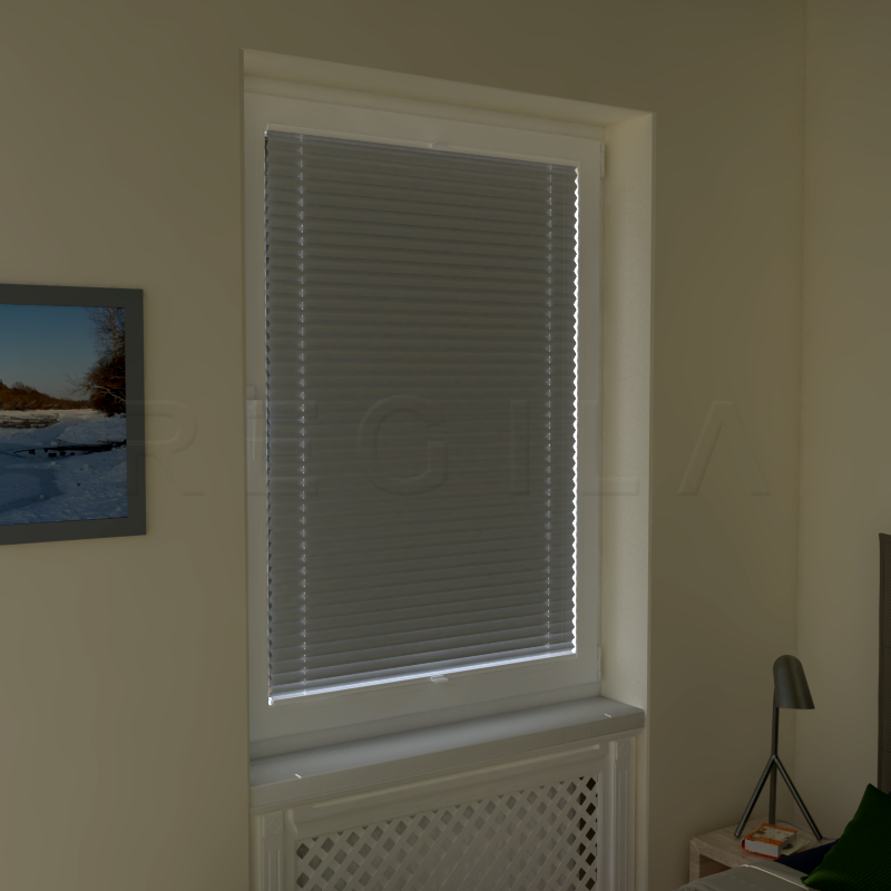 Plisuotos žaliuzės,  saulę atspindintis, Pilka