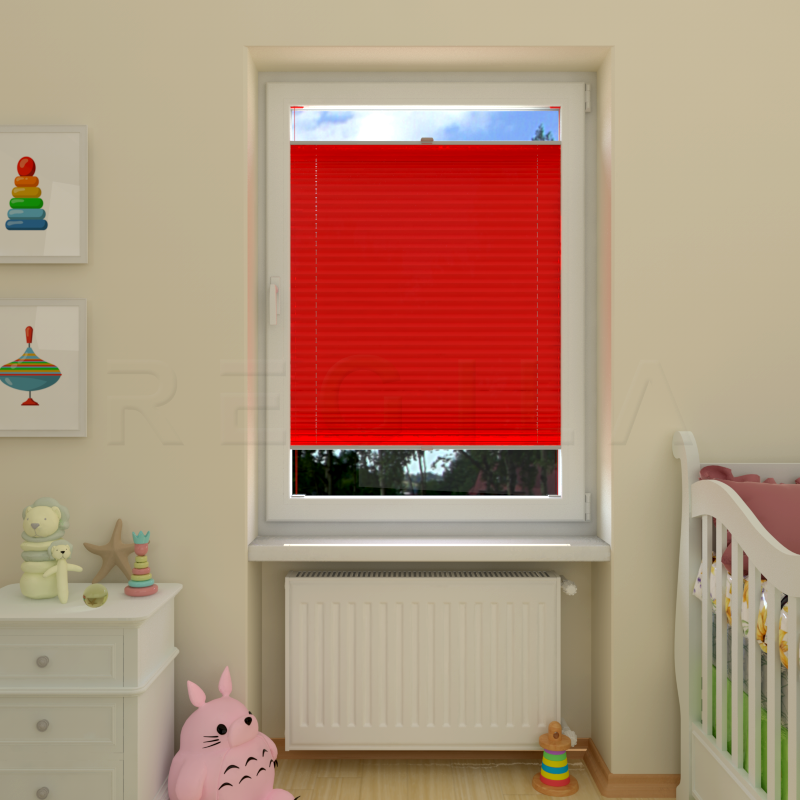 Plisuotos žaliuzės,  saulę atspindintis, Raudona