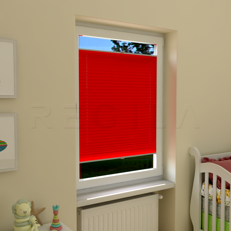 Plisuotos žaliuzės,  saulę atspindintis, Raudona