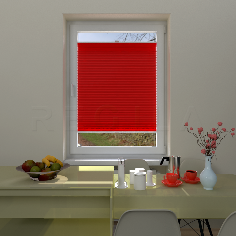 Plisuotos žaliuzės,  saulę atspindintis, Raudona