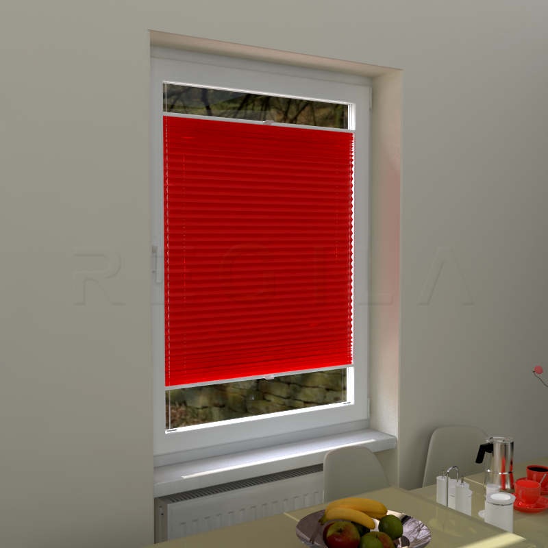 Plisuotos žaliuzės,  saulę atspindintis, Raudona