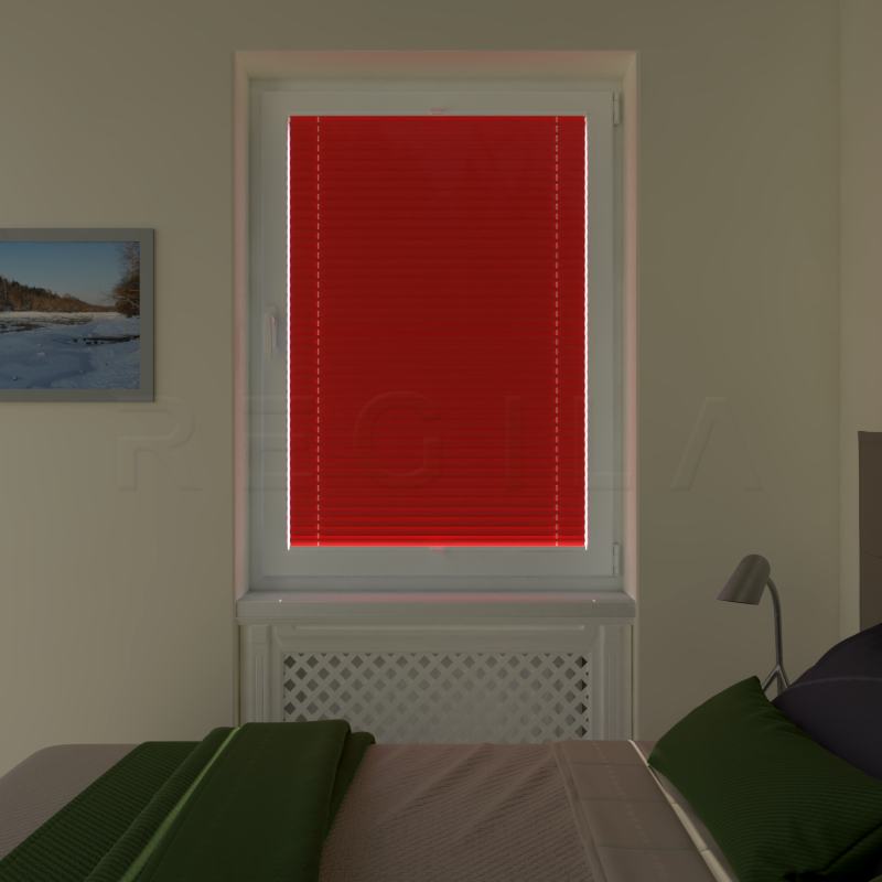 Plisuotos žaliuzės,  saulę atspindintis, Raudona